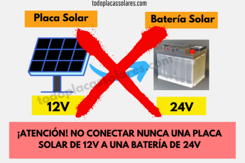 conectar placa solar 12v con bateria solar 24v