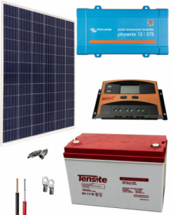 compra Kits solares para vivienda fin de semana 300W 12V 1000Whdia con bateria AGM mejor precio autosolar
