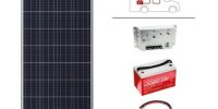Kit solar para autocaravanas Leroy Merlin XUNZEL con panel de 150w USB